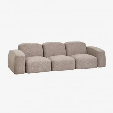 Bastian 3-częściowa Modułowa Sofa Tkanina Mokka Brąz Bouclé - Sklum