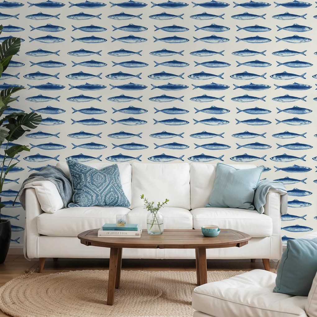 Fototapeta - Niebieskie ryby (196x136 cm)