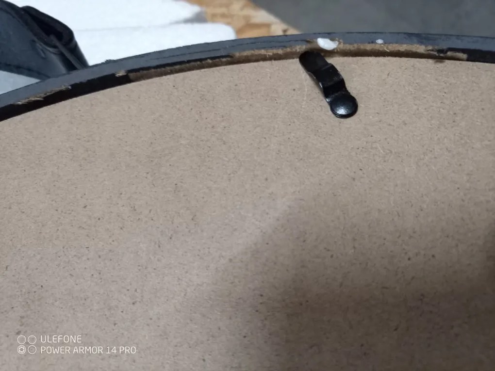 PROMOCJA Czarny okrągły lustro ze skórzaną rączką NAHAD Ø50 cm II jakość