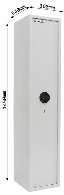 YUCON 5 Szafa na broń - Zamek mechaniczny, 1450x300x340 mm