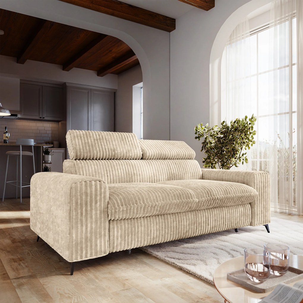 Masseno Sofa BENETE z funkcją spania - Kremowy - TILIA 03