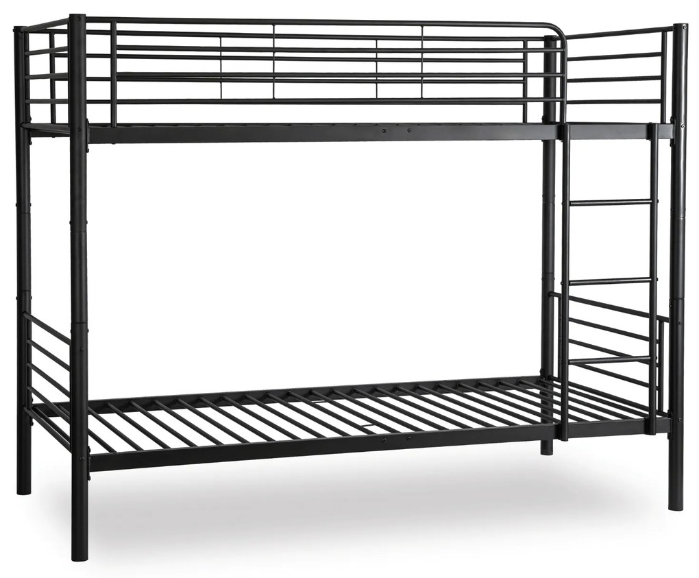 Łóżko Piętrowe Dla Dzieci 90x200 cm RODEZ Metalowe Czarne