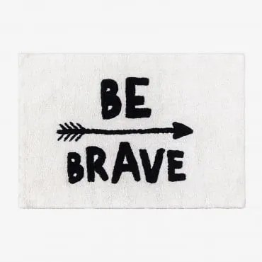 Dywan 60x90 Cm Z Bawełny Brave Kids Biały - Czarny - Sklum