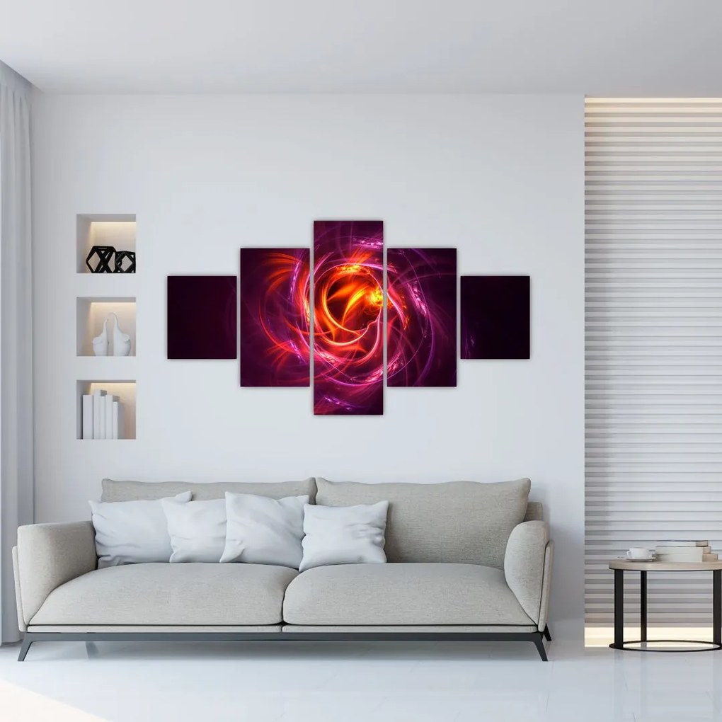 Obraz świecącej nowoczesnej abstrakcji (125x70 cm)