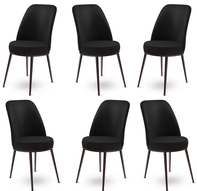 Zestaw krzeseł do jadalni Dexa Black, 6 szt., 6 szt.