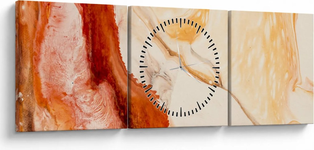Obraz - Malarstwo abstrakcyjne (z zegarem) (90x30 cm)