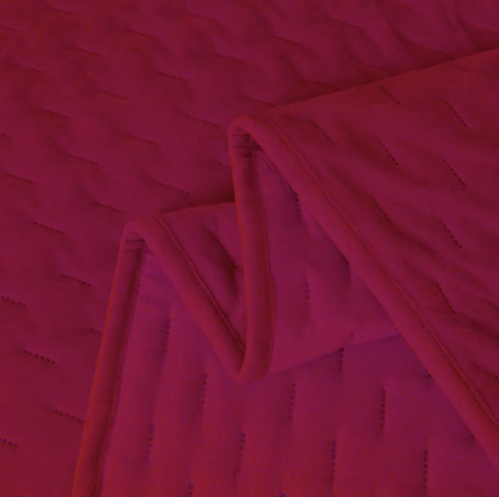 Aksamitna narzuta na łóżko ASTRALIA, ciemnoróżowa Rozmiar: 170 x 210 cm