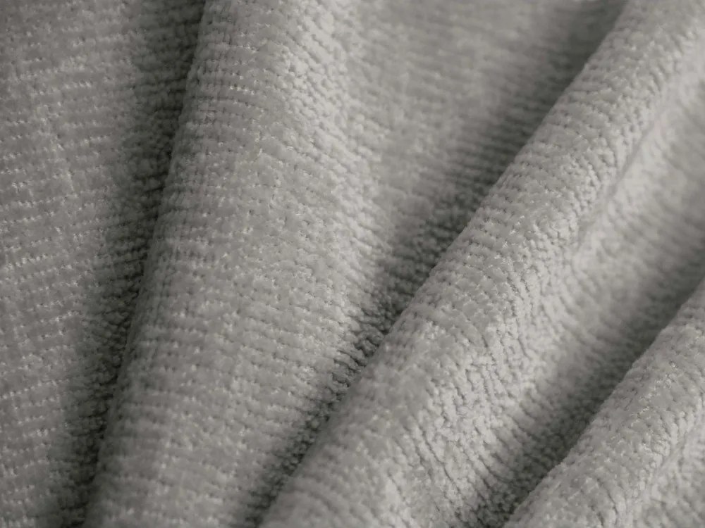 Jasnoszare tapicerowane łóżko dwuosobowe ze schowkiem i stelażem 180x200 cm Ovalo – Micadoni