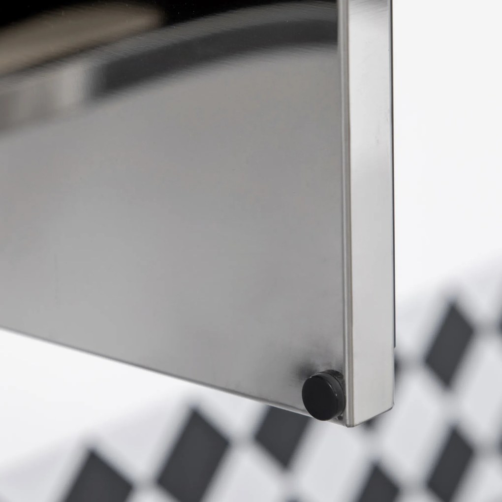 kleankin Szafka z lustrem, szafka łazienkowa, 3 drzwi lustrzane, 5 półek wewnętrznych, stal nierdzewna, Kolor: Srebrny, 70 x 12 x 55 cm