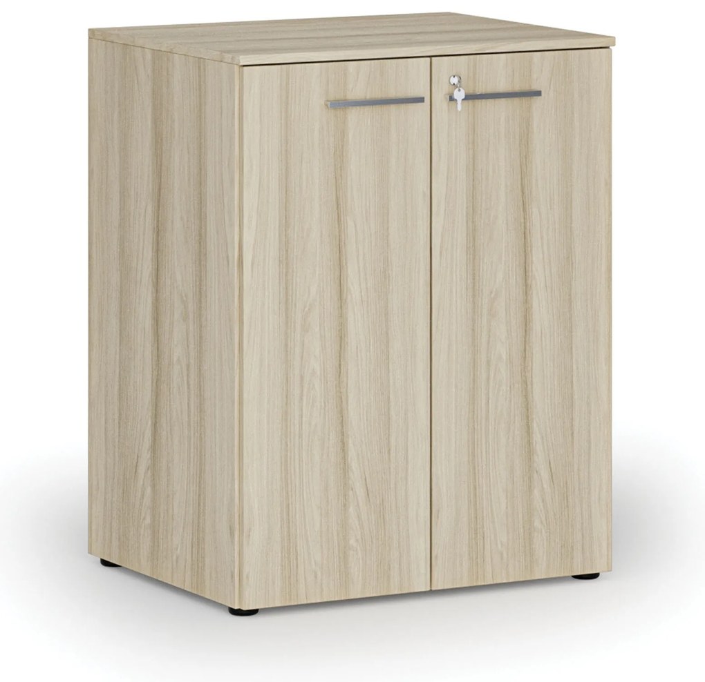 Szafa biurowa z drzwiami PRIMO WOOD, 2 półki, 800 x 640 x 1027 mm, dąb naturalny