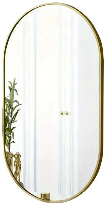 Lustro Elipsa 75x40cm złote M80 ścienne owalne łazienkowe do salonu sypialni loftowe Industrialne minimalistyczne