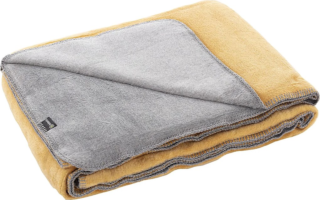 Koc Cosy Home 150x200cm Mustard&Grey
