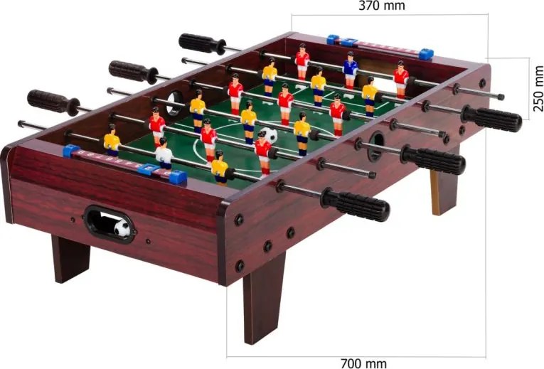 Mini piłkarzyki 70x37x25 cm, ciemne drewno