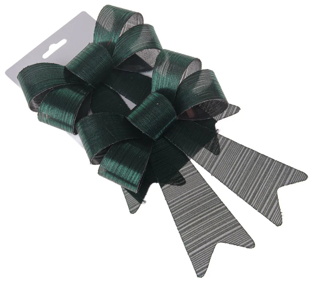 Zestaw świątecznych kokardek 14 x 20 cm, zielony, 2 szt., 14 cm