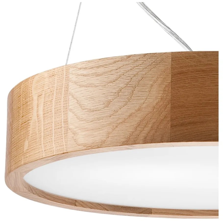 Brązowa lampa wisząca ze szklanym kloszem ø 37 cm Eveline – LAMKUR