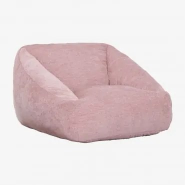 Pufa Fotel Tapicerowany Thiago ↔︎ 90 Cm & Kwarc Różowy Chenille - Sklum