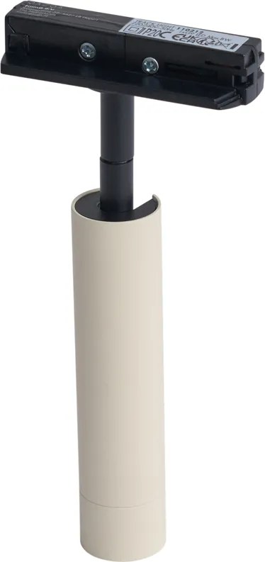 Nowoczesny reflektor beżowy z czarnym do systemu szynowego 1-fazowego - Iconic Ivy