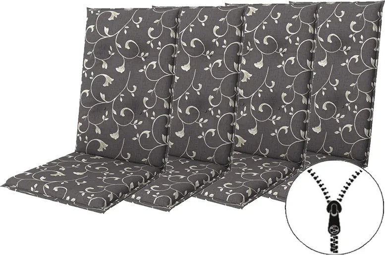 Doppler LIVING 2097 - set 4 szt. poduszek na krzesło z wysokim oparciem