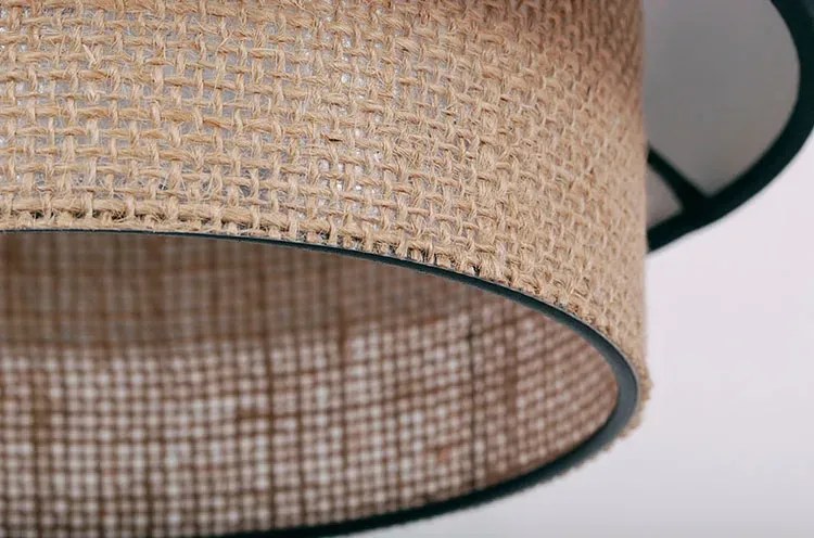 Lampa wisząca ze sznurka jutowego z 4 abażurami - A527 C4-A50