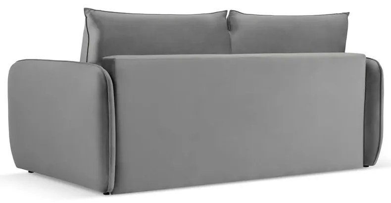 Szara aksamitna rozkładana sofa 194 cm Vienna – Cosmopolitan Design