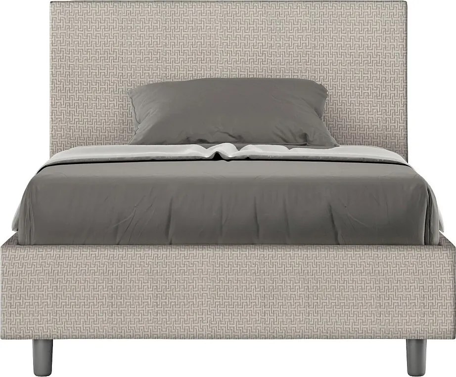 Łóżko bez stelaża tapicerowane 120x190 tkaniny Labirinto 1 biały Adele