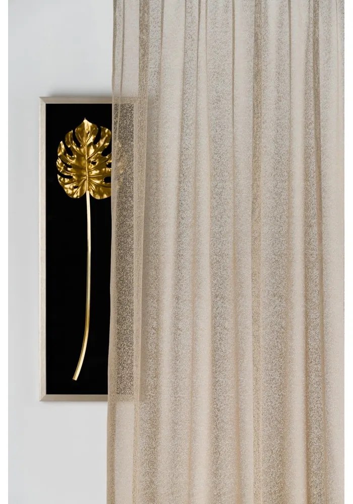 Firanka w beżowo-złotym kolorze 140x245 cm Carmine – Mendola Fabrics