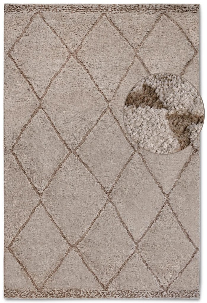 Dywan nowoczesny Gallery 3D Romby beżowy 200 cm x 280 cm