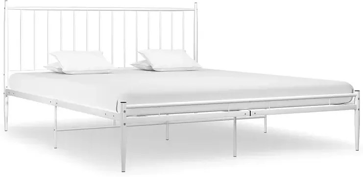 Białe metalowe łóżko małżeńskie 180x200 cm - Bumlo