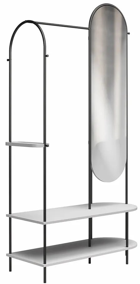 Czarno-szary metalowy zestaw do przedpokoju 101x183x43 cm Anastacia – CosmoLiving by Cosmopolitan