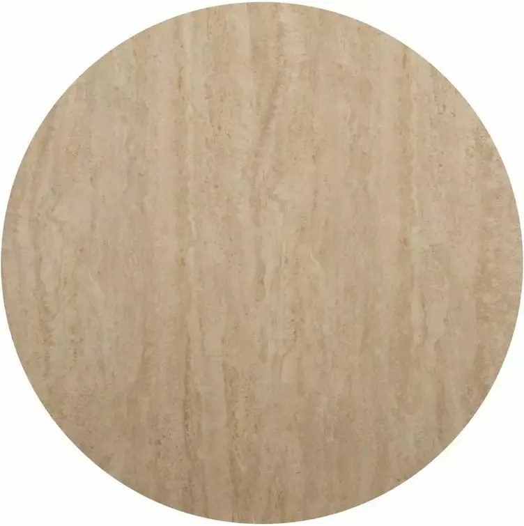 Okrągły stół jadalniany TALIA 90 cm z ceramicznym blatem z trawertynu, beżowy