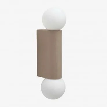 Kinkiet Ścienny Z 2 Kulami Ze Szkła Do Użytku Zewnętrznego, Aluminiowy Irvine Moka Brown - Sklum