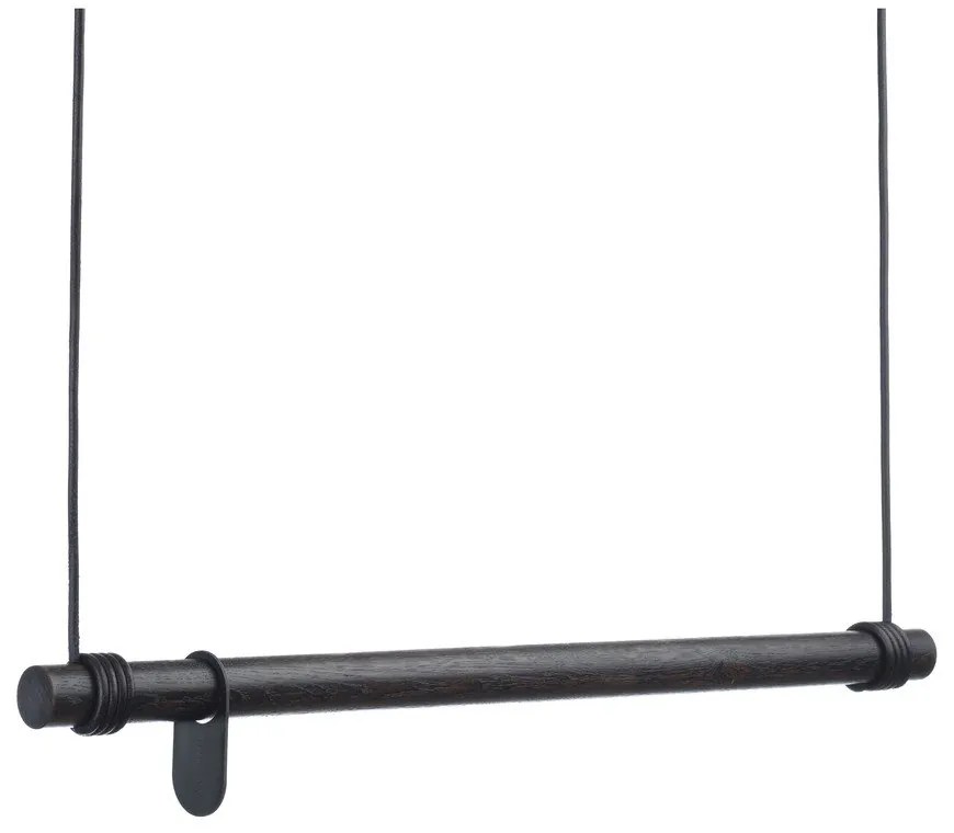 Czarny wieszak ścienny z litego drewna dębowego 110 cm Swing L – LIND DNA