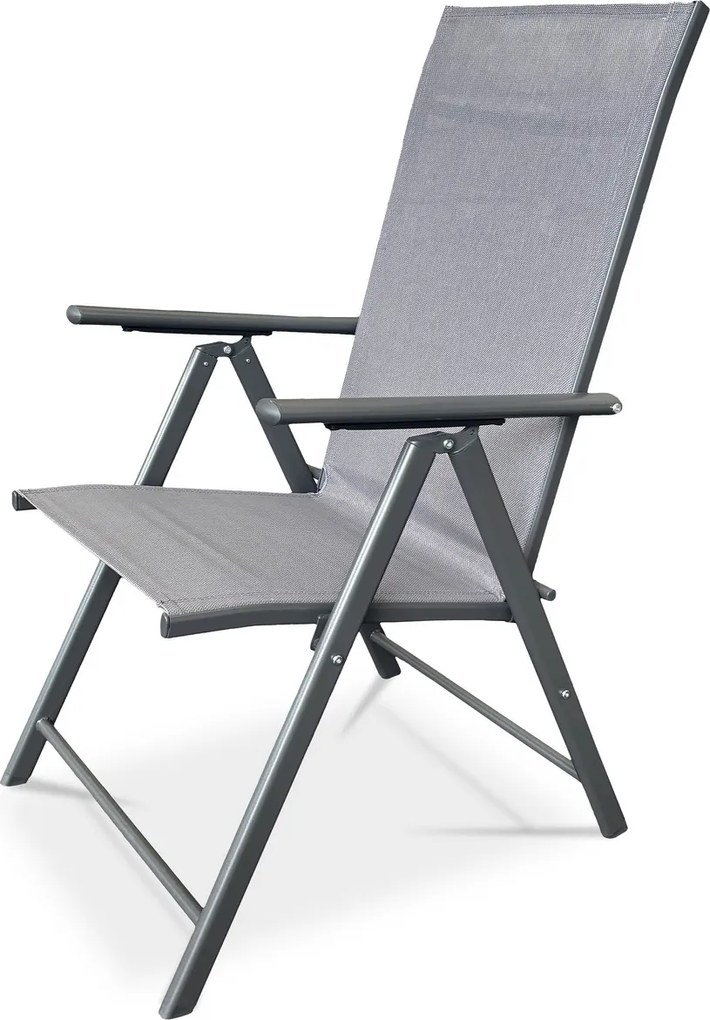 Autronic Krzesło ogrodowe, metal, tkanina, szary, AZC-S1 116 GREY