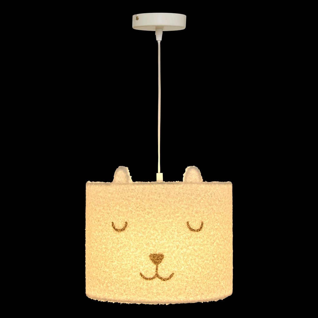 Lampa do pokoju dziecięcego sufitowa TOXEY, miś z uszkami, Ø 28 cm