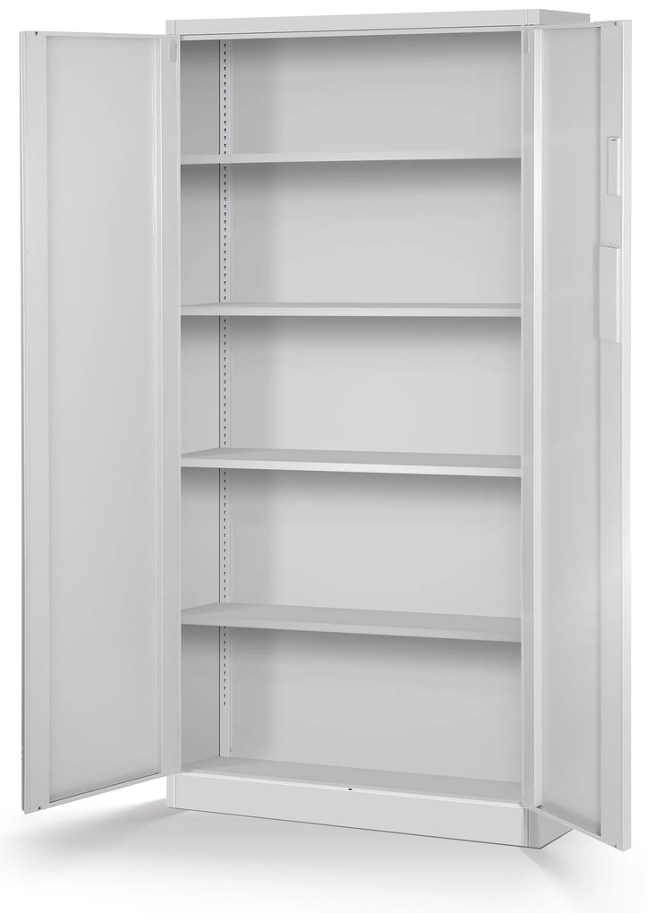 Biurowa szafa metalowa na akta DANIEL, 900 x 1850 x 400 mm, szara