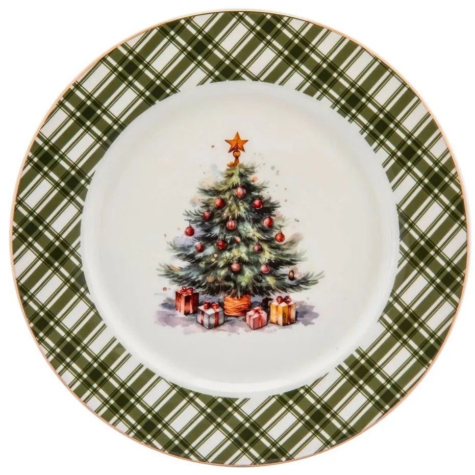 Altom Porcelanowy talerz deserowy Christmas Tree20 cm