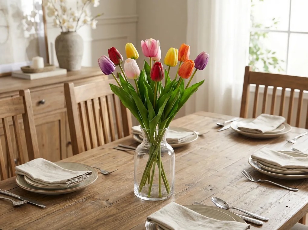 Sztuczny kwiat TULIPAN 54 cm - różne kolory Kolor: Jasnoróżowy