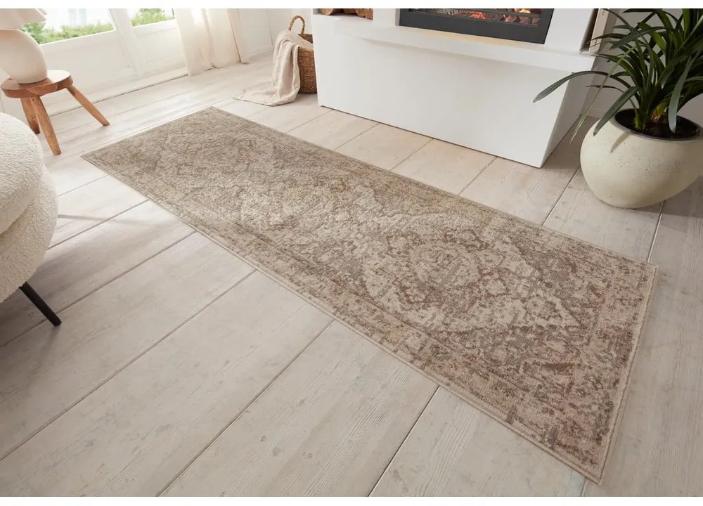 Beżowo-kremowy chodnik 80x200 cm Terrain Designer Sand – Hanse Home