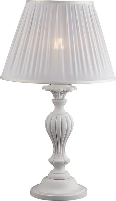 Leonardo Shabby biała drewniana lampa 1 światło z abażurem dm.35 H.62 Ø35 BL180-LM-BCO