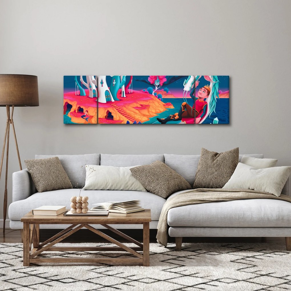 Obraz - Książę i smocza księżniczka (170x50 cm)