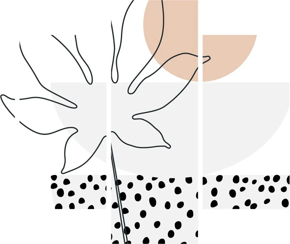 Obraz - Line art flowers N⁰3 (125x70 cm)