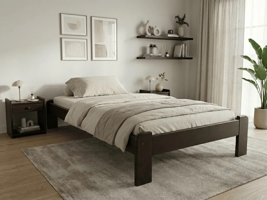 Łóżko ADA 90 x 200 cm, orzech Stelaż: Bez stelaża, Materac: Materac Deluxe 10 cm