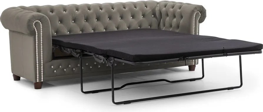 Szara aksamitna rozkładana sofa 203 cm York Blik – Ropez