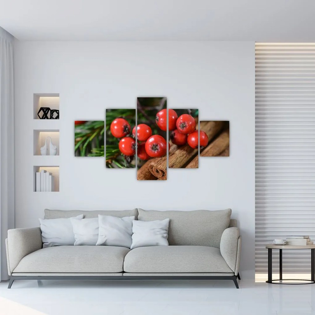 Obraz jagód i cynamonu (125x70 cm)