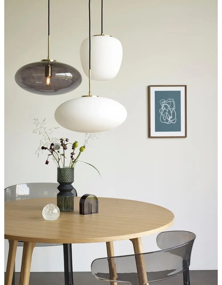Szara lampa wisząca ze ściemniaczem ze szklanym kloszem ø 40 cm Reflect – Hübsch