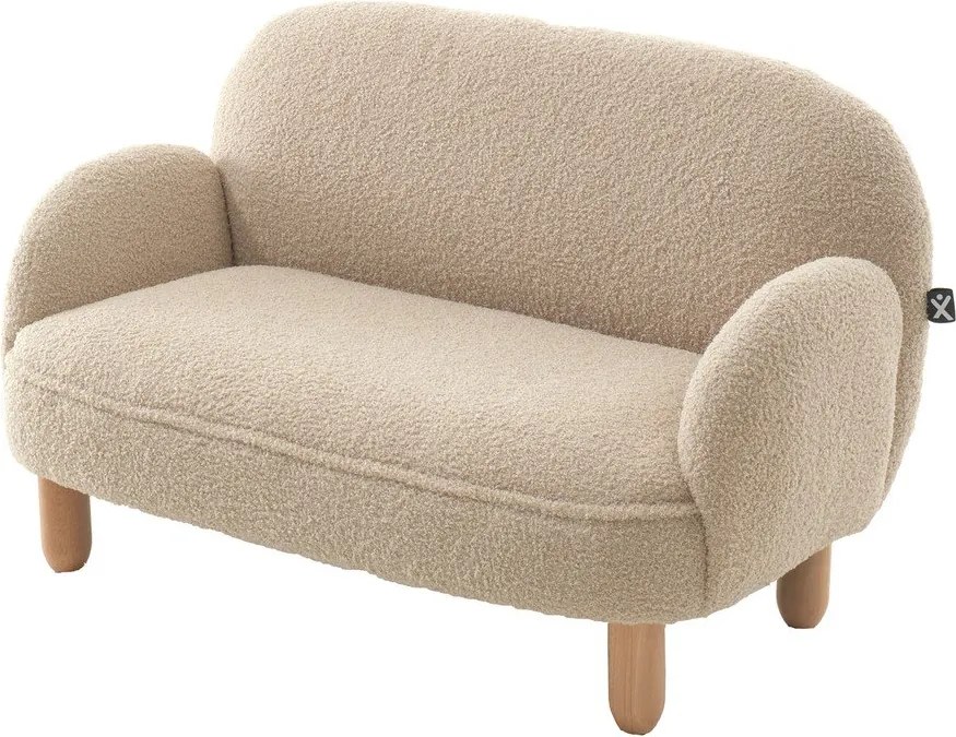 Beżowa sofa dla dzieci z materiału bouclé 89 cm Rocky – Vipack