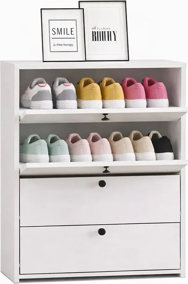 Biała Uchylna Szafka Na Buty F6-D89