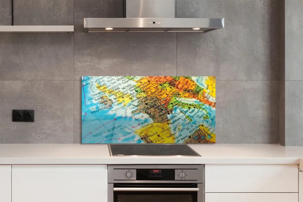 Panel szklany do Kuchni Globus i Mapa Świata