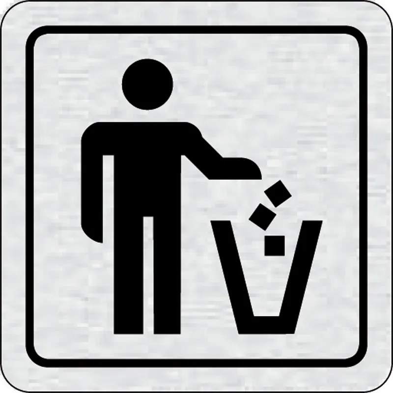 Samoprzylepna tabliczka na drzwi - Kosz na śmieci