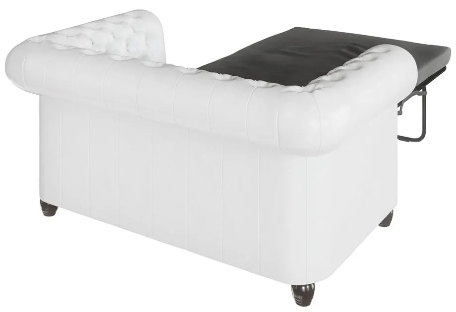 Biała rozkładana sofa z imitacji skóry 148 cm York – Ropez